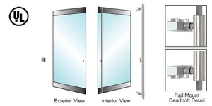 CRL-Blumcraft® Brushed Stainless Left Hand Reverse Rail Mount "Z" Exterior Top and Bottom Secured Deadbolt Handle