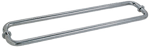 CRL Brushed Nickel 24" BM Series Back-to-Back Tubular Towel Bars With Metal Washers