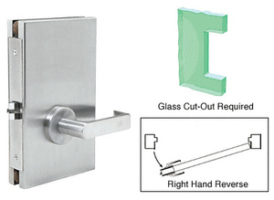 CRL Satin Anodized 6" x 10" RHR Center Lock With Deadlatch in Passage Lock Function