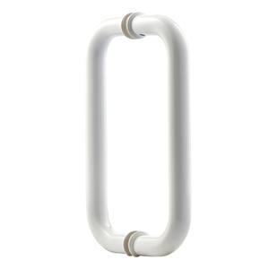 Gloss White 8" Standard Tubular Back to Back Handles with Washers