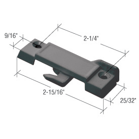 CRL Black Sliding Window Lock with 2-1/4" Screw Holes for Guaranteed Products Windows