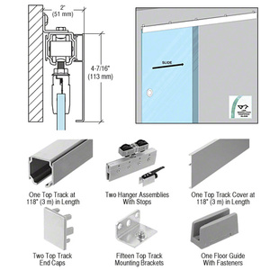 CRL70 Satin Anodized Series Single Sliding Door Wall Mount Kit