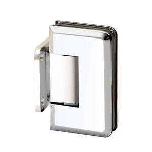 Polished Chrome Wall Mount with Short Back Plate Adjustable Premier Series Hinge