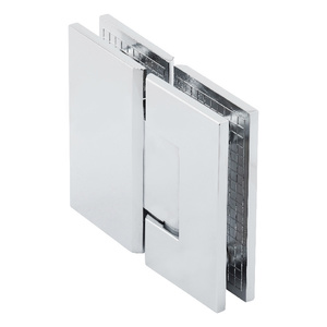 Polished Chrome 180º Glass to Glass Adjustable Designer Series Hinge