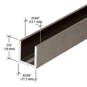 CRL Antique Brushed Nickel 1/2" Fixed Panel Shower Door Deep U-Channel - 95"