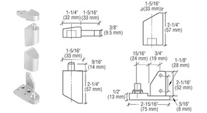 CRL Aluminum Offset Left Hand Pivot Set with 1/8" Recess