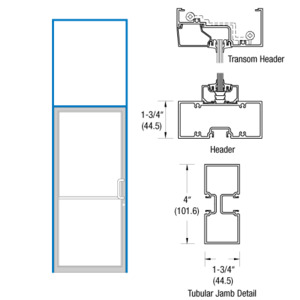CRL-U.S. Aluminum Class I Bronze Black Anodized 39-1/2" x 126" 400 Series Left Hand Transom Frame for Offset Pivot Using Surface Mount Closer