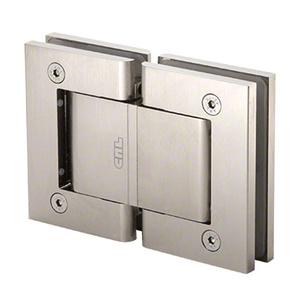 CRL Brushed Satin Nickel Vernon Oil Dynamic 180º Glass-to-Glass Hinge - Hold Open
