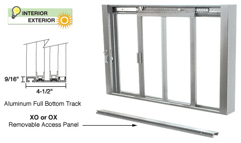 CRL Satin Anodized Self-Closing Deluxe Sliding Service Windows