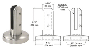 CRL Surface Mount Friction Fit Spigot, Round, Brushed Stainless Steel Finish