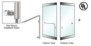 CRL-Blumcraft® Brushed Stainless Right Hand Reverse Rail Mount Keyed Access "Z" Exterior Bottom Securing Deadbolt Handle