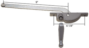 CRL 9" Right Hand Aluminum Casement Window Operator 4-1/4" Screw Holes for Fenestra