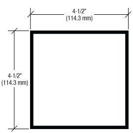 CRL-U.S. Aluminum White KYNAR® Paint 4-1/2" x 4-1/2" x .125" Square Aluminum Tube - 24'-2"