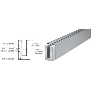 CRL B5S Series Brushed Stainless Custom Square Shoe Fascia Mount Drilled for 1/2" Glass