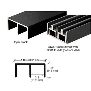 CRL Profilé supérieur ou inférieur standard en aluminium, coloris noir mat