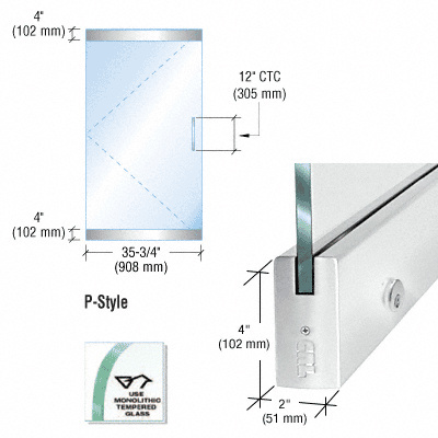 CRL Dry Glazed Frameless Glass 3'-0