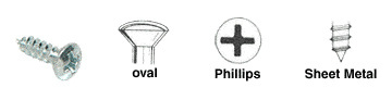CRL 6 x 1" Oval Head Phillips Sheet Metal Screws