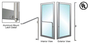 CRL-Blumcraft® Brushed Stainless Right Hand Reverse Aluminum Door Mount Keyed Access "F" Exterior Bottom Securing Panic Handle