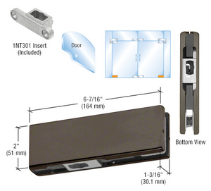 CRL Dark Bronze Bottom Door Patch with 1NT301 Insert