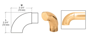 CRL Polished Brass 90 Degree Flush Angle End 1-1/2" Tubing