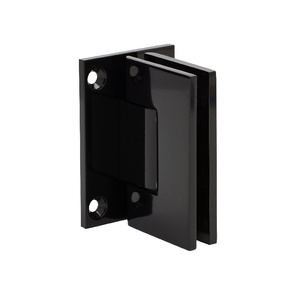 CRL Black with Chrome Center Block Junior Geneva 037 Series Wall Mount Full Back Plate Hinge