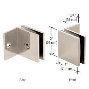 CRL Polished Nickel Fixed Panel Square Clamp With Small Leg
