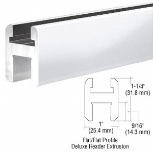 CRL Brite Anodized Flat/Flat Profile Deluxe Shower Door Header Kit - 95"