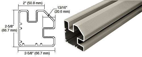 CRL Beige Gray 241" Long 2" x 2-5/8" Square 90 Degree Post
