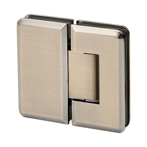 Brushed Nickel 180° Glass-to-Glass Adjustable Majestic Series Hinge