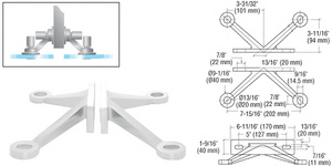 CRL 316 Polished Stainless Steel Swivel Combination Fastener for 3/8 to  1/2 Tempered Glass