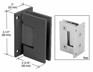 CRL All Black Geneva 037 Series Wall Mount Full Back Plate Standard Hinge