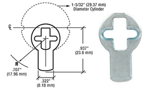 CRL Cylinder Cam for Use with DRA Series Mortise Cylinder