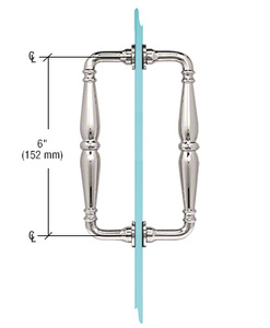 CRL Polished Nickel 6" Victorian Style Back-to-Back Pull Handle