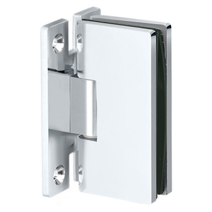 Polished Chrome Wall Mount with "H" Back Plate Designer Mini Series Hinge with 5° Pin