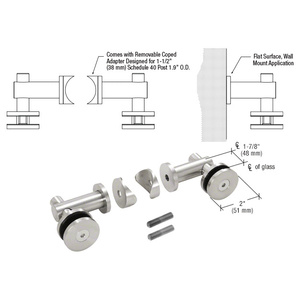 CRL Custom Polished Stainless Double Arm Fixed Fitting Set for 1/2" Glass