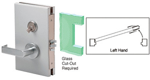 CRL Satin Anodized 6" x 10" LH Center Lock with Deadlatch in Class Room Function