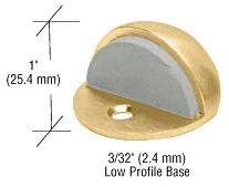 CRL Polished Brass Zinc Diecast Floor Mounted Low Profile 3/32" Base Dome Stop
