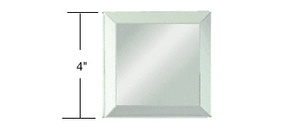 CRL Clear Mirror Glass 4" Square Beveled on All 4 Sides