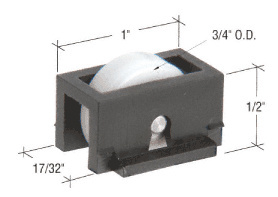 CRL 3/4" Flat Edge Nylon Ball-Bearing Window Roller with 1" Wide Housing