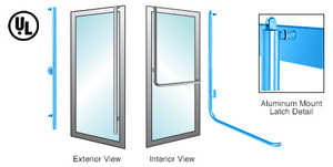 CRL-Blumcraft® Painted Left Hand Reverse Aluminum Door Mount Keyed Access "FS" Exterior, Top Securing Panic Handle