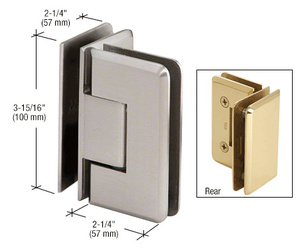 CRL Brushed Nickel Cologne 092 Series 90º Glass-to-Glass Hinge