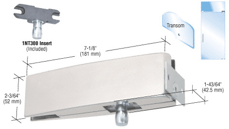 CRL Brushed Stainless Wall Mount Transom Curved Patch