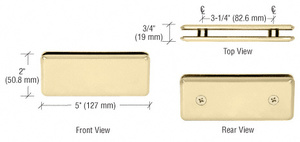 CRL Satin Brass Beveled 180º Glass-to-Glass Clamp