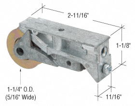 CRL 1-1/4" Steel Sliding Glass Door Roller with 11/16" Wide Housing