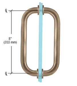 CRL Brushed Bronze 8" Back-to-Back Solid Brass 3/4" Diameter Pull Handles with Metal Washers