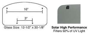 CRL/SFC 14 x 32 NewPort Sunroof High Performance Solar Glass with RL110 Latch
