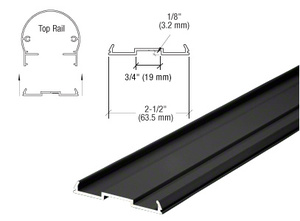 CRL Black Anodized 241" Top Rail Infill for Pickets