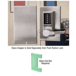 CRL Brushed Stainless 6" x 10" RH Center Lock Keeper for Push Button Locks