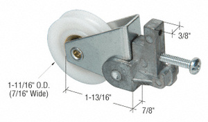 CRL 1-11/16" Nylon Sliding Glass Door Roller with 7/8" Wide Housing for Art Doors