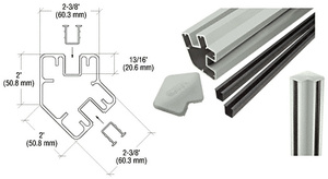 CRL Agate Gray 72" Long 2" x 2-3/8" Rectangular 135 Degree Post Kit